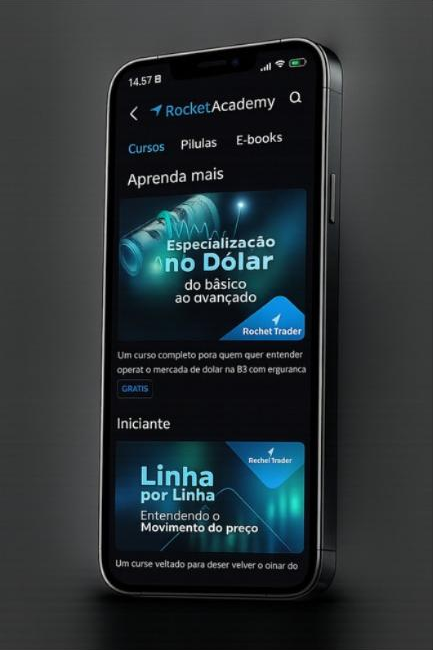 Tela: RocketAcademy - Mockup 3D do app