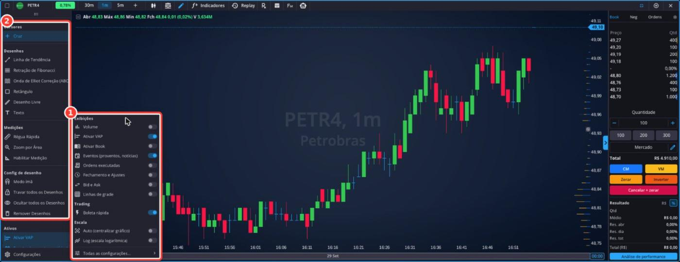 Tela: Configurações do gráfico