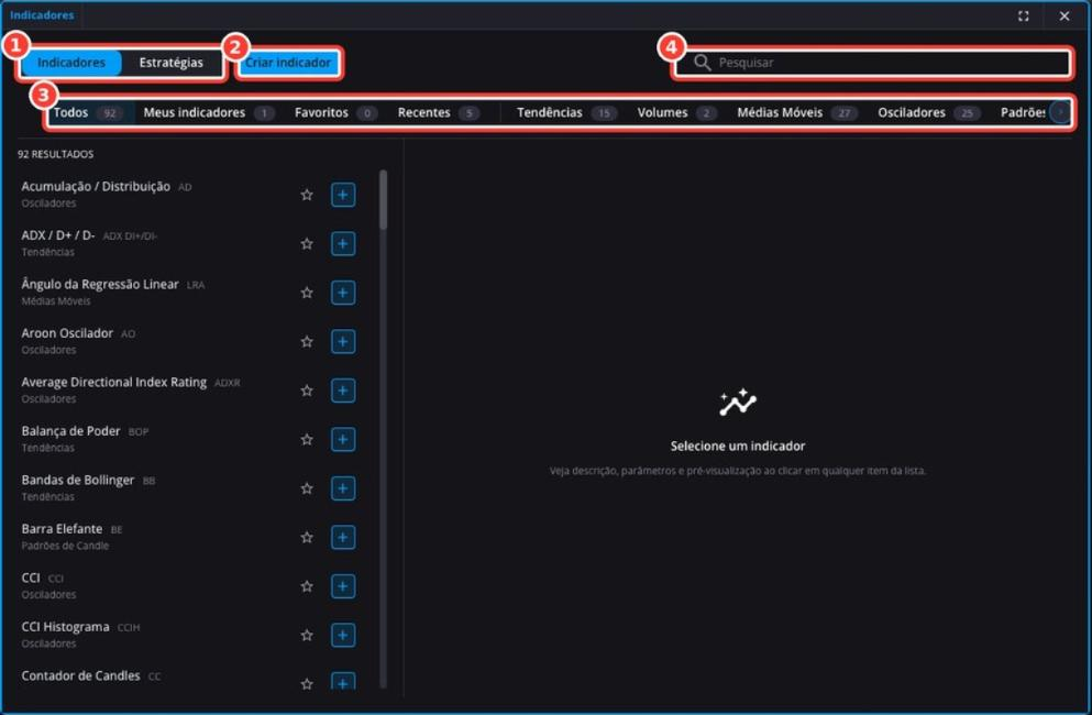 Tela: Indicadores - Explorar todos