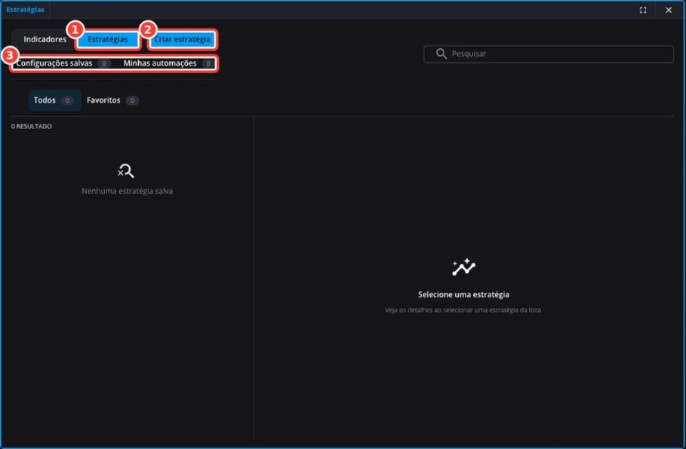 Tela: Indicadores - Explorar todos - Estratégias