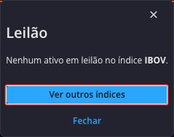 Tela: Ativos em Leilão