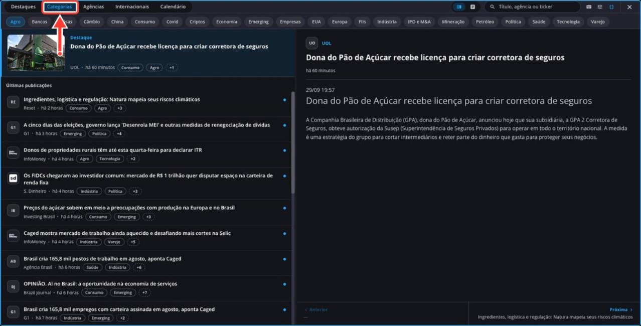 Tela: Notícias - Categorias