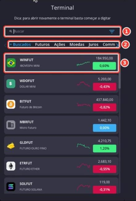 Tela: Terminal (busca)