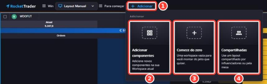 Tela: Menu Adicionar
