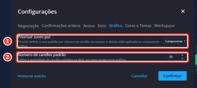 Tela: Configurações › Gráfico