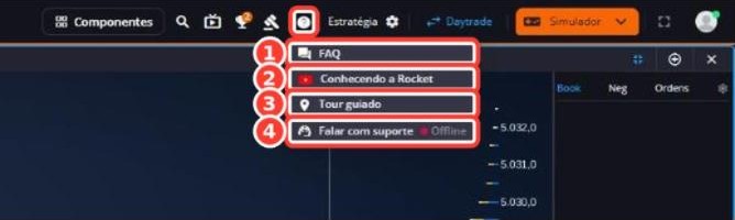 Tela: Menu de Ajuda