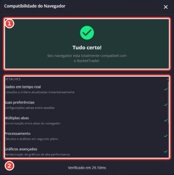 Tela: Compatibilidade do Navegador