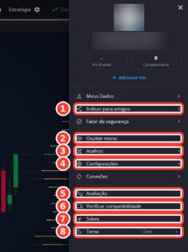Tela: Menu do perfil